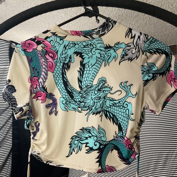 Crop top shirt backless with ties - Picture 2 of 3